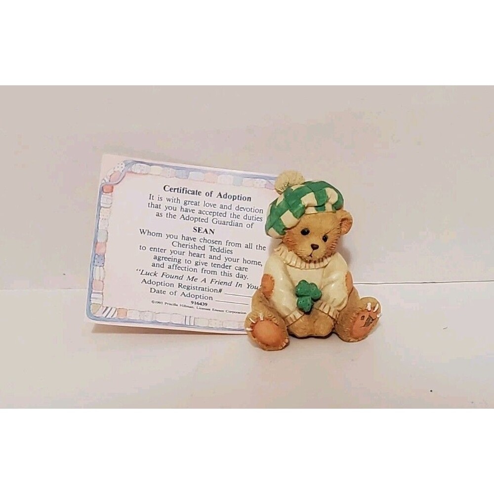Cherished Teddies Sean 916439 Luck Found Me A Friend In You Hillman Vtg 1993